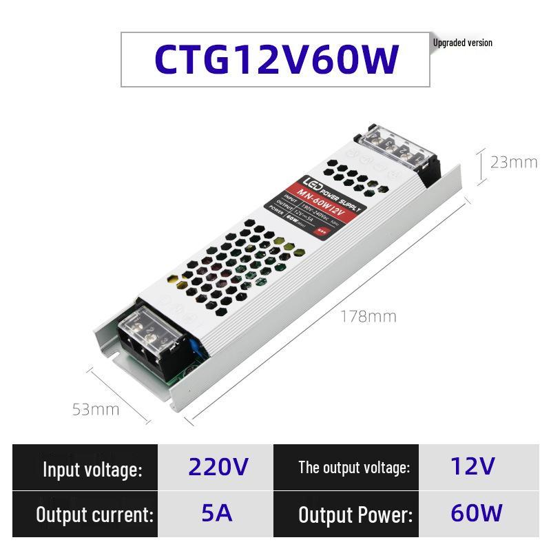 Ultra-Thin 12V DC To 24V LED Strip Power Supply