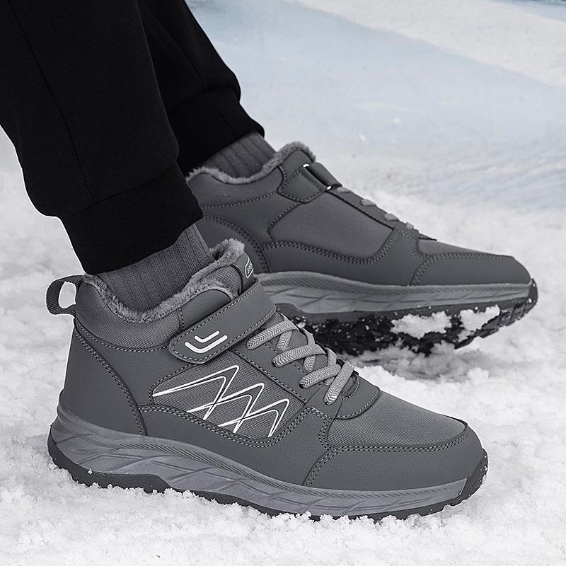 High-top Large Cotton Shoes, Winter Velvet Thickened Shoes, Medium Sports Walking Shoes