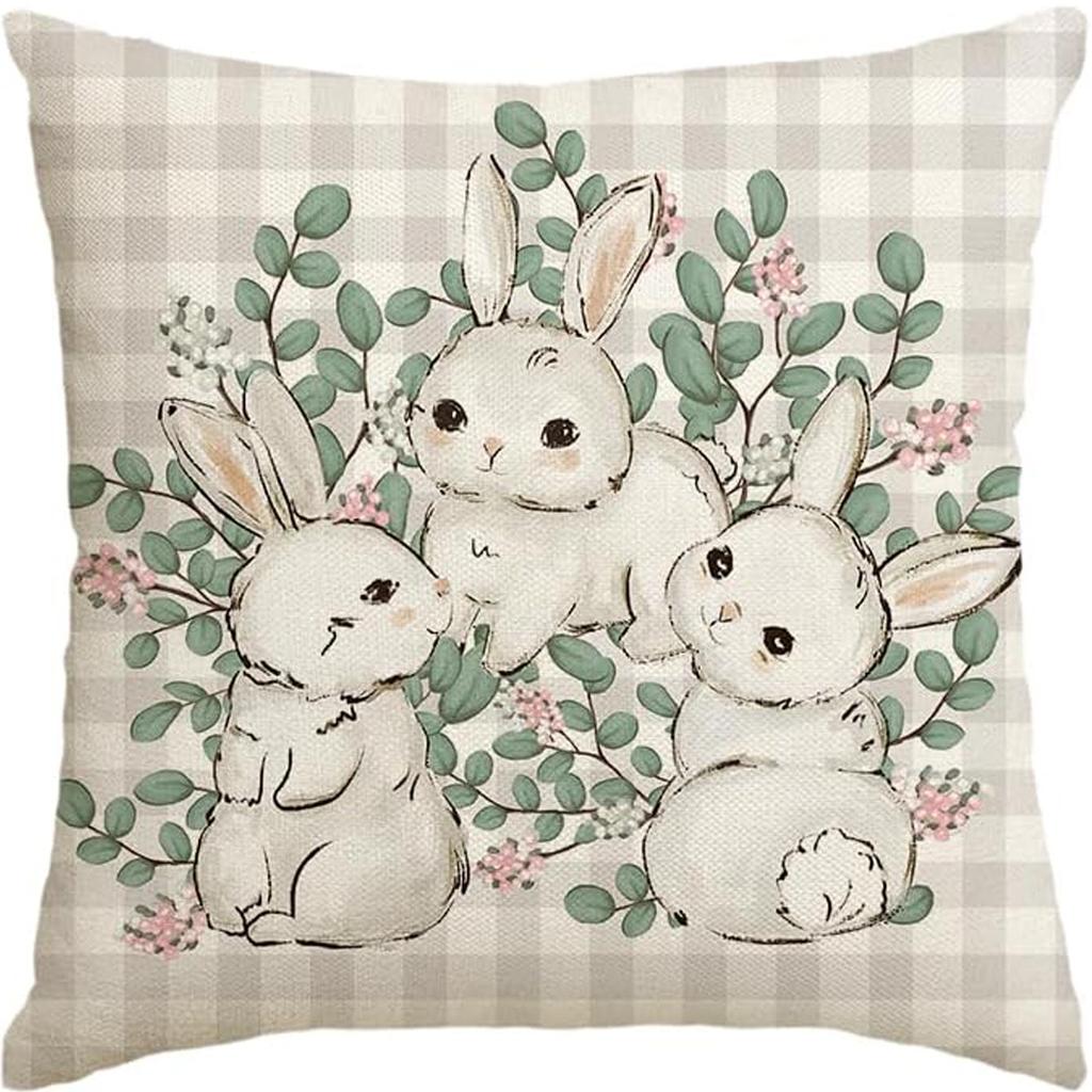 New Spring Fresh and Beautiful Linen Pillowcase Sofa Bedside Plant Flower Pillow Cushion Cover