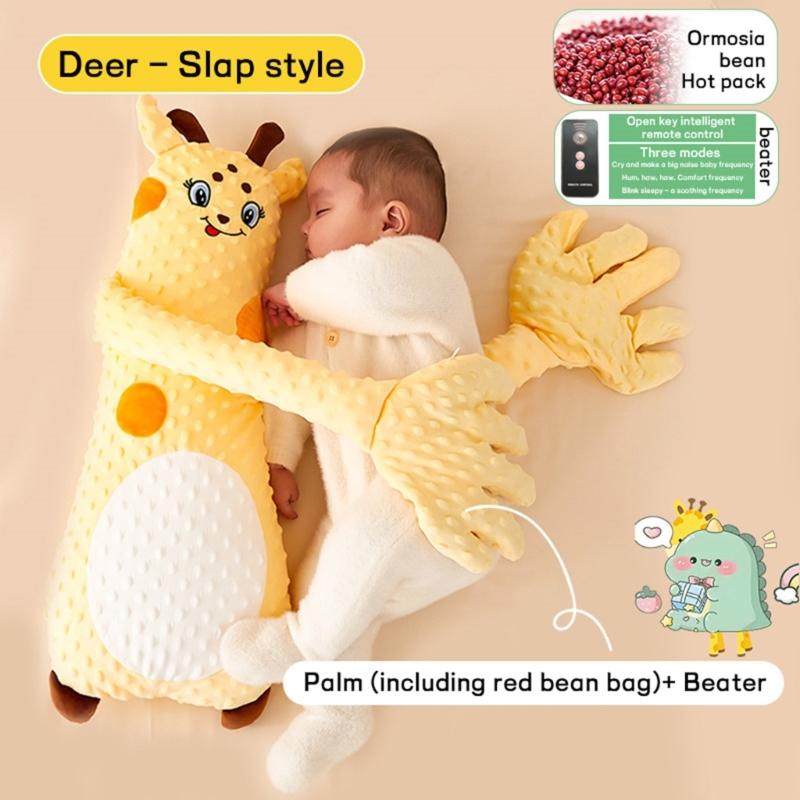 Infant Sleeping Comforter Soft & Breathable Cartoon Pacify Hand Soother with Automatic Beating for Better Sleep Quality