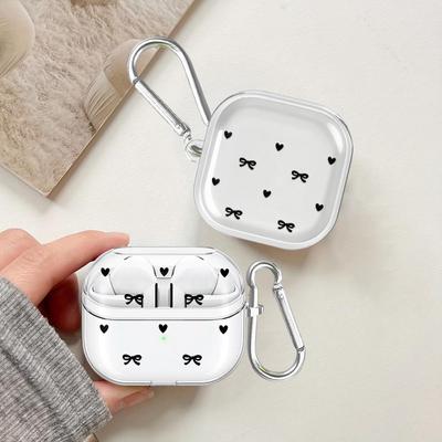 INS Korean Cute Love Heart Bow Case For Samsung Galaxy Buds 2 3Pro Live 4 Pro 3 FE 4Pro 2Pro Clear Earphone Cases Cover With