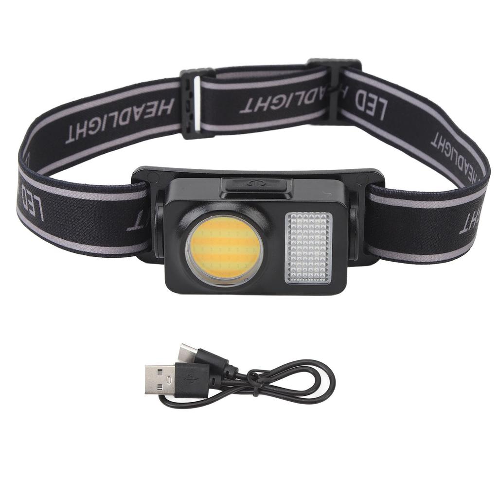 Headlamp Flashlight COB LED High Brightness Adjustable Angle Headlight for Camping Running Cycling F