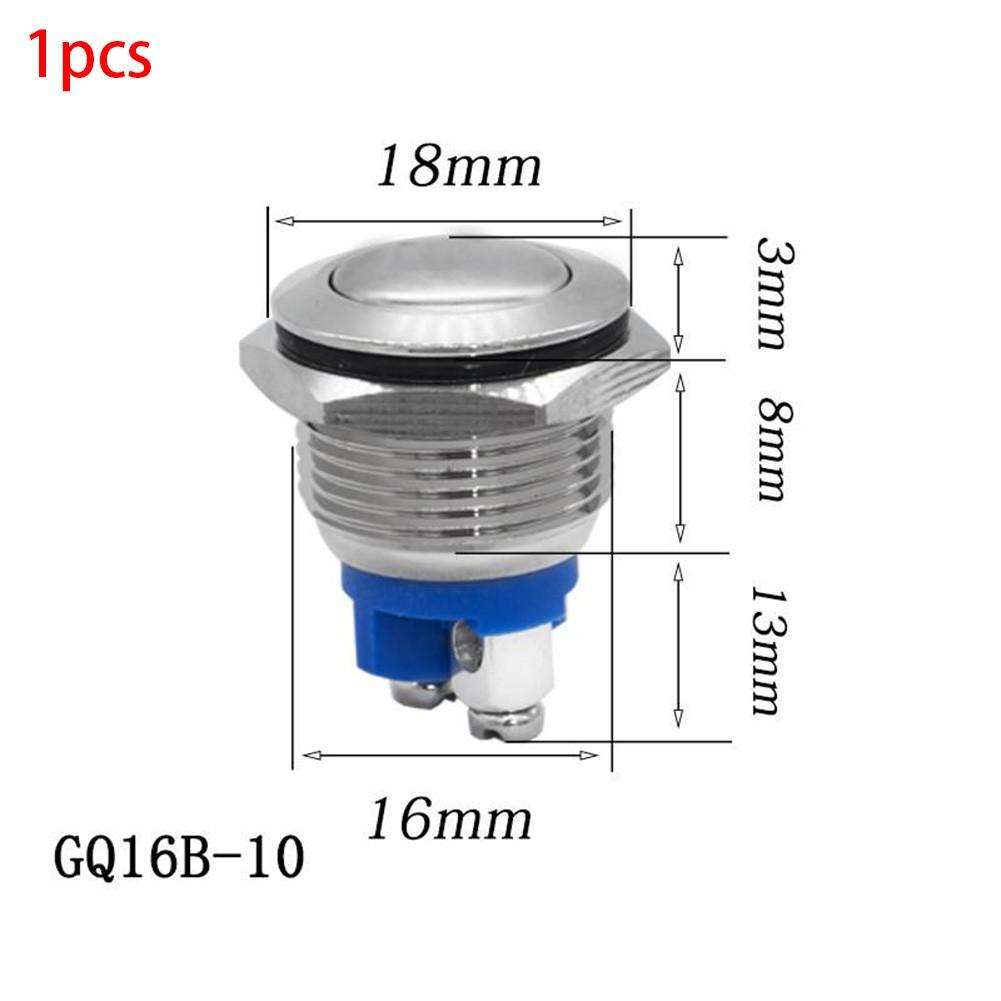 16mm Screw Foot Waterproof Metal Push Button Switch Self-reset Power Switch