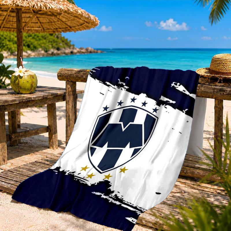 Monter-rey Football Crest Art Printed Microfiber Beach Towel, Soft And Absorbent, Quick-Dry, Ideal for Summer Travel, Beach Essential, Swimming Pool