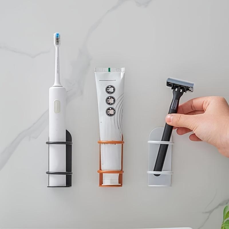 

2pcs Wall Mounted Toothbrush Holder, Durable Material, Ergonomic Design, Shaver Holder Storage Rack, Toothbrush Storage Rack, Bathroom Accessories 2pcs білий