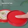 Quick-Dry Portable Red Ink Pad for Office and Finance Stamps