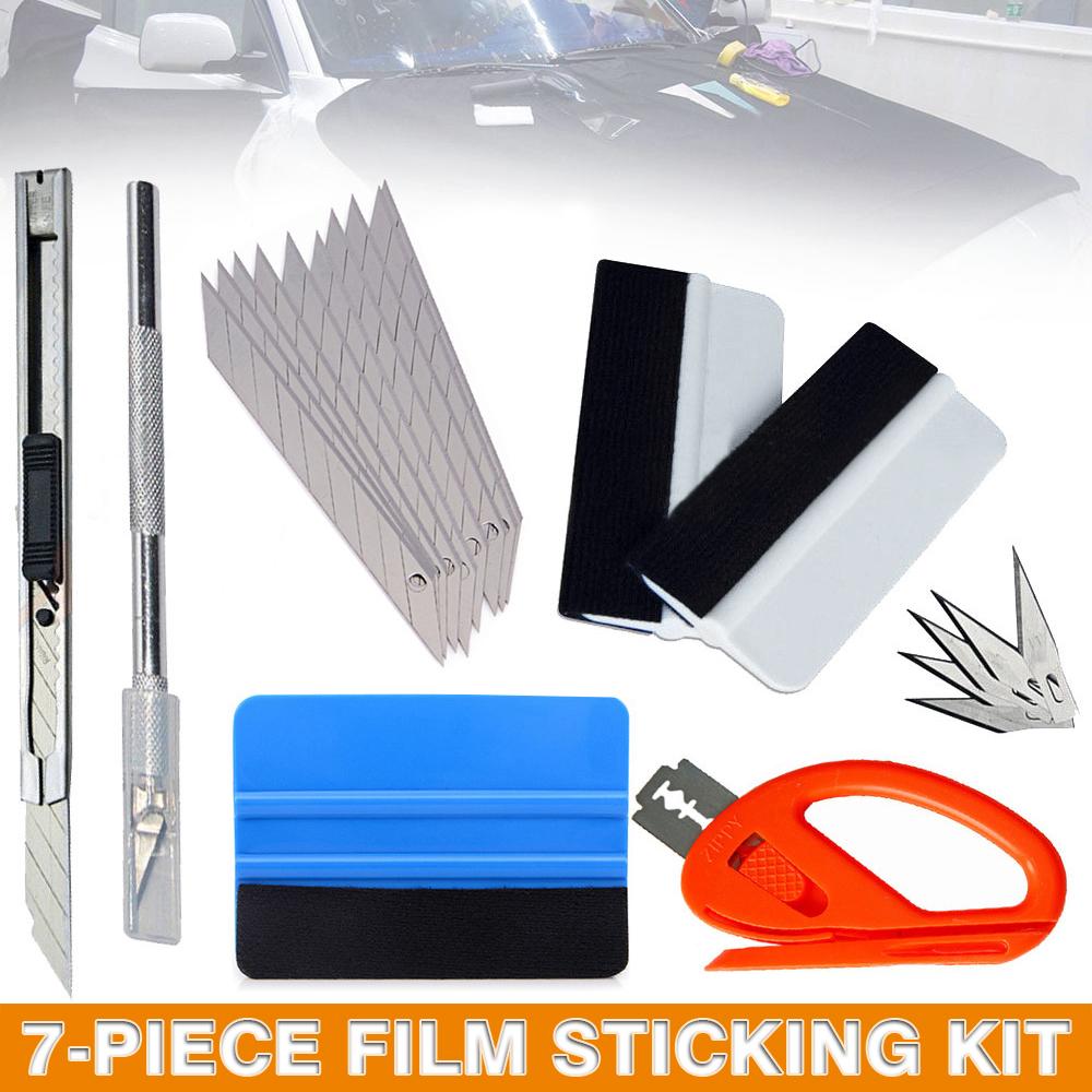 

PDTO 7 шт. автомобильный виниловый набор инструментов для подписи, упаковка, ракель, набор лезвий из фетровой фольги