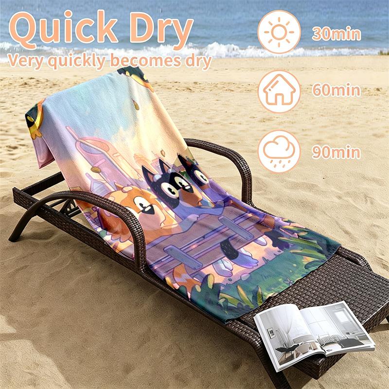 Bluey Beach towels also serve as bath towels summer essential a musthave for the outdoors the beach and the pool
