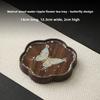 Walnut teapot, tea cup holder, drip molded butterfly, Chinese style, light luxury, high beauty solid wood tea cushion holder