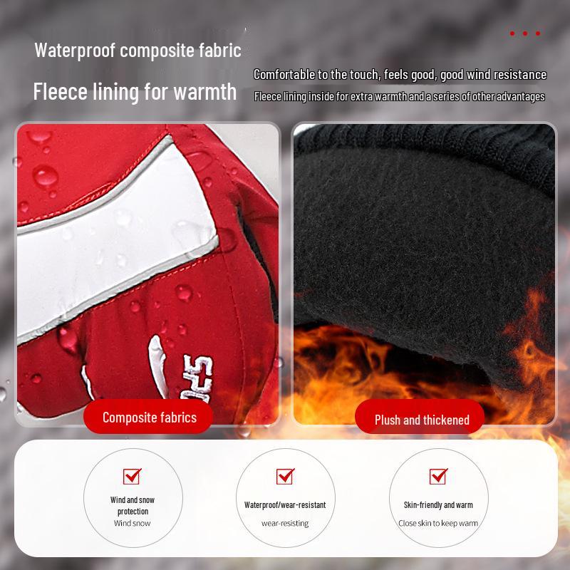 Heated Waterproof Winter Gloves: Electric Motorcycle & Ski Wear for Men and Women, Thickened with Velvet, Cold-Resistant.