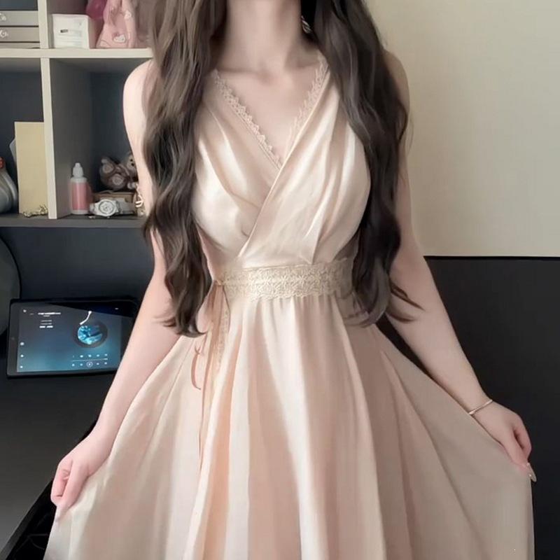 French Temperament Pink Sleeveless Dress Children's Summer New Beautiful Gentle Daughter Style Waist Dress