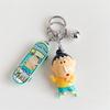 Kawaii Crayon Shin-Chan Skateboard Series Keychain Pendant Cartoon Cute Car Key Anti-Lost Pendant Bag Pendant Birthday Gift