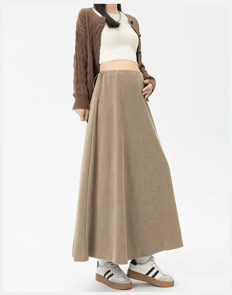 Maternity A-line Pleated Skirt - Spring/Autumn Style, Long Skirt for Short Stature, 2026 Collection