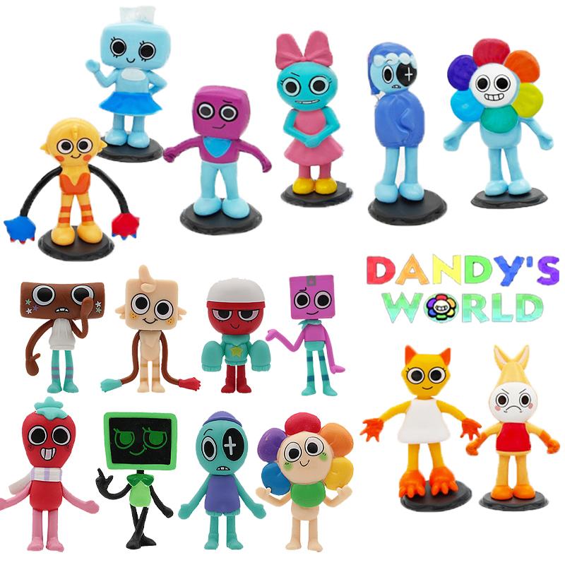 8 pçs/set Anime Dandy's World Action Figure Toy Cartoon Dandy World Horror Jogo PVC Modelo Boneca Estatuetas Crianças Presente d