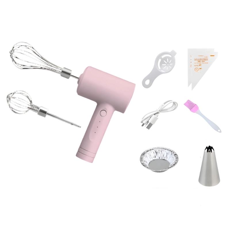 Wireless Hand for Baking with and Interchangeable whisks Ergonomic Quiet Operation