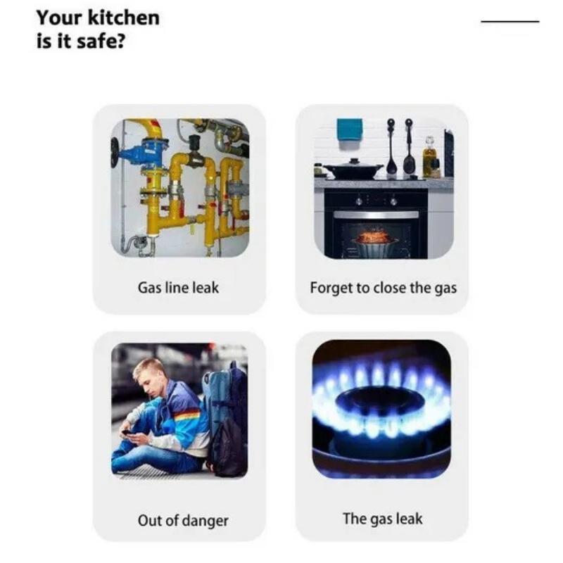 Tuya Smart Combustible Wifi Gas Leak Detector with Temperature Sensor LCD Display