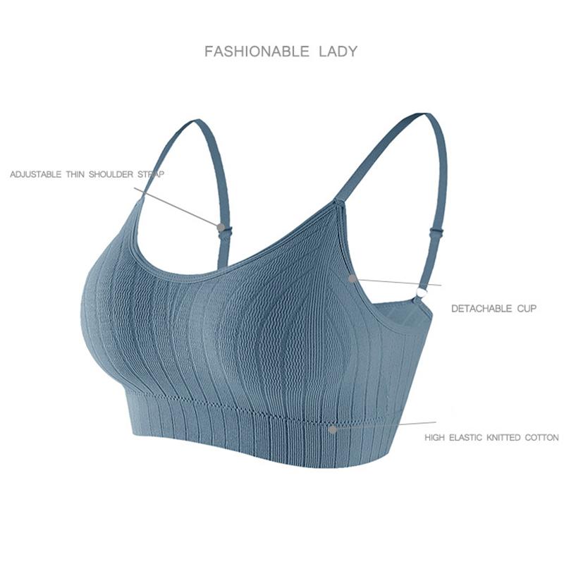 Women Fashion Seamless Tank Tops Female Push Up Underwear Girls Adjustable Strap Crop Top Camisole Solid Color Wireless Lingerie