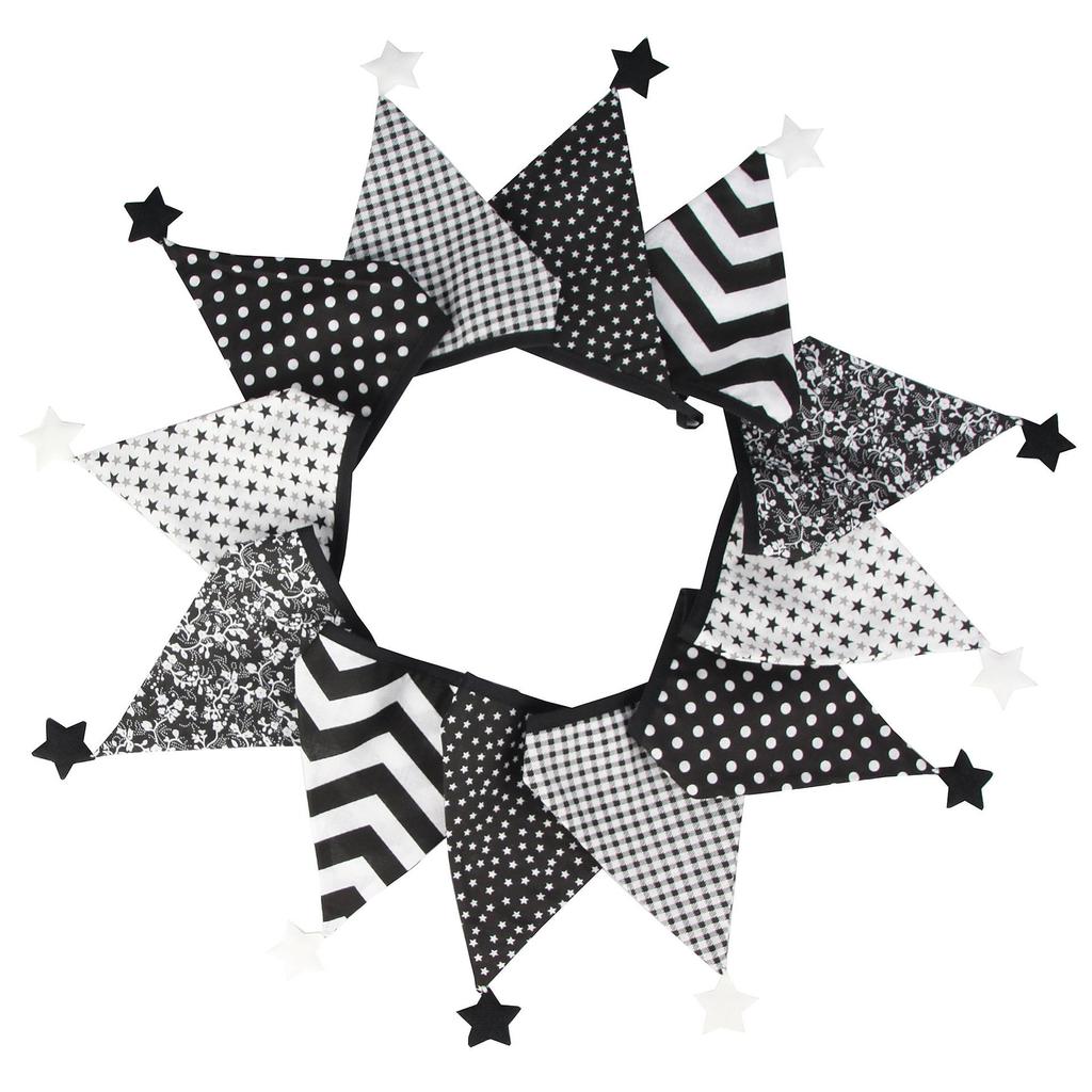 Nordic Star Cotton Triangle Flag Banner for Wedding or Kindergarten Decor