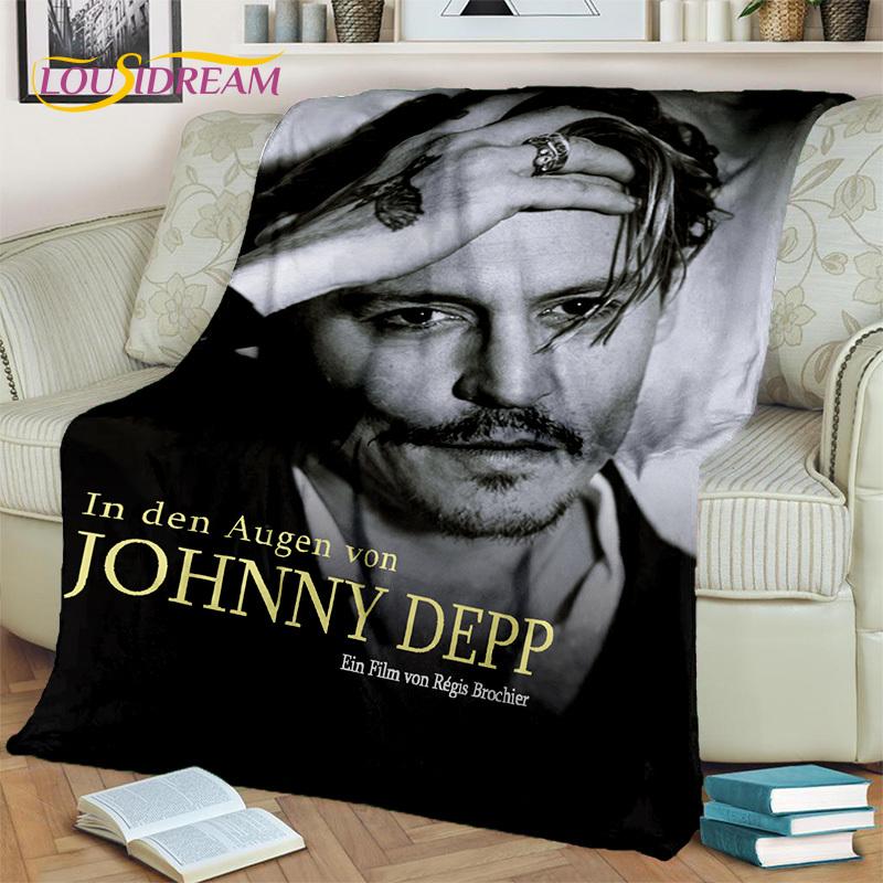 3D-Druck-Serie Johnny Depp Decke, Weiche Überwurfdecke für Zuhause Schlafzimmer Bett Sofa Picknick Reise Büro Ruheabdeckung Decke Kinder