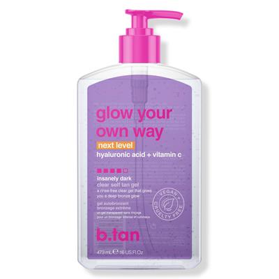 B.tan Glow Your Own Way Next Level gel autobronceador transparente 437ml