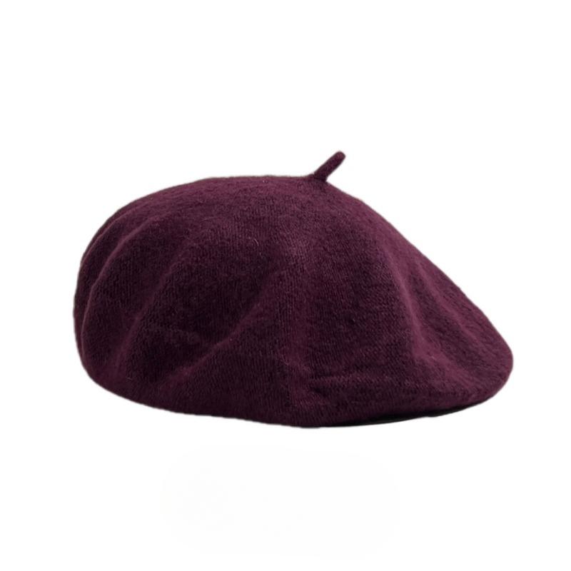 

Вовняний берет. Жіноча осінь-зима в стилі ретро, ​​кепки різного кольору, цукеркового кольору, восьмикутна капелюх із брунькою one size