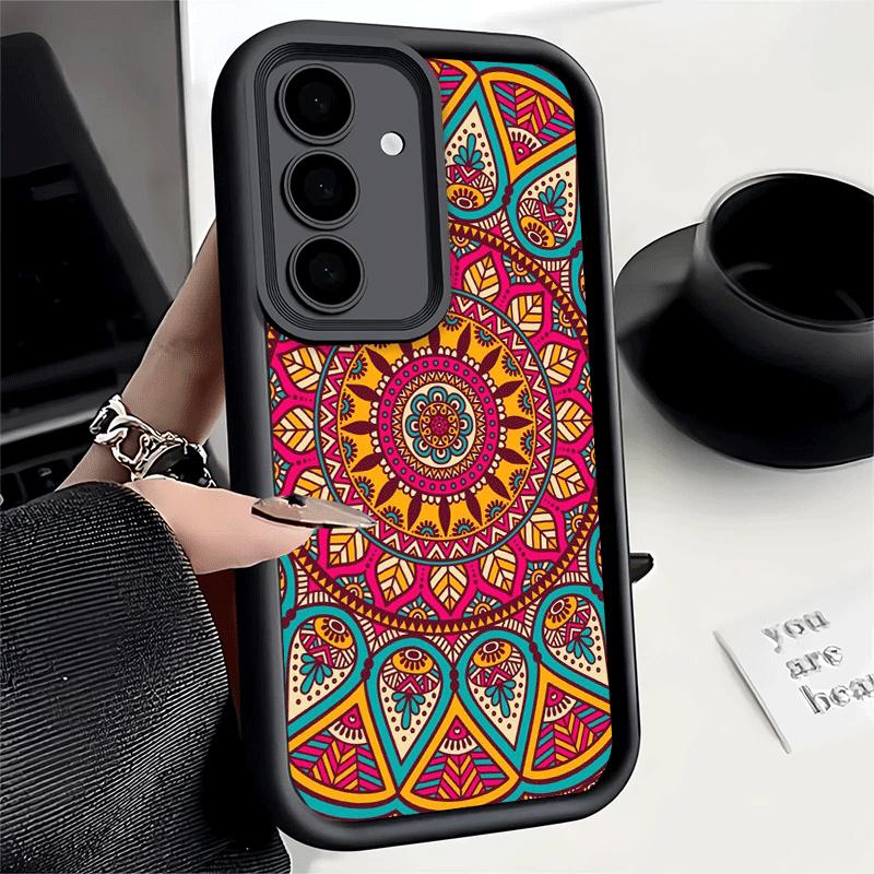 Phone Case for Samsung Galaxy S26 S25 Ultra S24 FE Mandala Style Pattern Shell S23 Plus S22 + S21 S20 5G Soft Silicone Funda