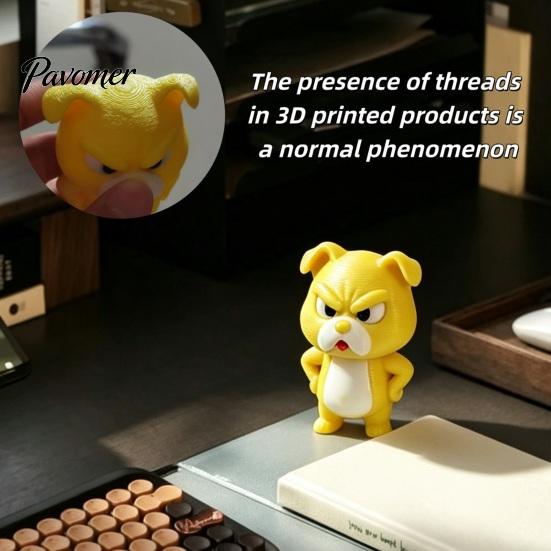 Fun Novelty Desk Items Little Yellow Dog Ornament, 3D Printed Durable PLA Cute Cartoon Figurine Figurine, Funny Arrogant Statue for Home Office Shelf