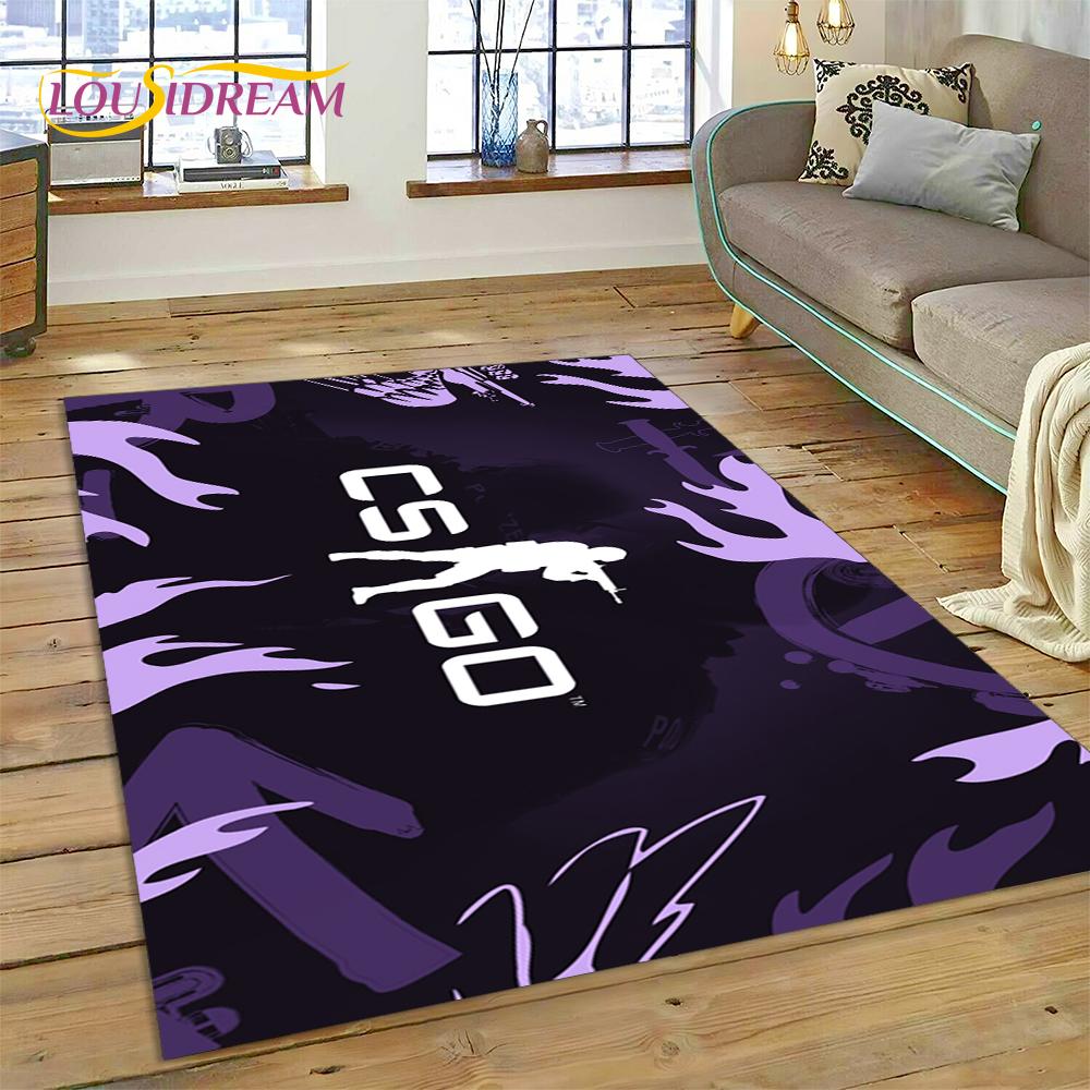 CS GO, Counter Strike Spiel Gamer HD Teppich für Wohnzimmer Schlafzimmer Dekoration, Bodenteppich rutschfeste Dekoration für Sofa Fußmatte Geschenk