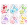 1Pc Cute Sweet Candy Color Flowers Star Keychain Universal Resin Floral Keyring For Girls Bag Pendant Backpack Decoration