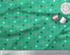 Soimoi Green Japan Crepe Satin Fabric Circle & Oval Geometric Print Fabric by the Metre 42 Inch