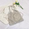 Yogodlns Borsa tessuta estiva per borse da donna Borsa a tracolla Boho da spiaggia lavorata a mano Borsa tote grande Borsa per la spesa scavata