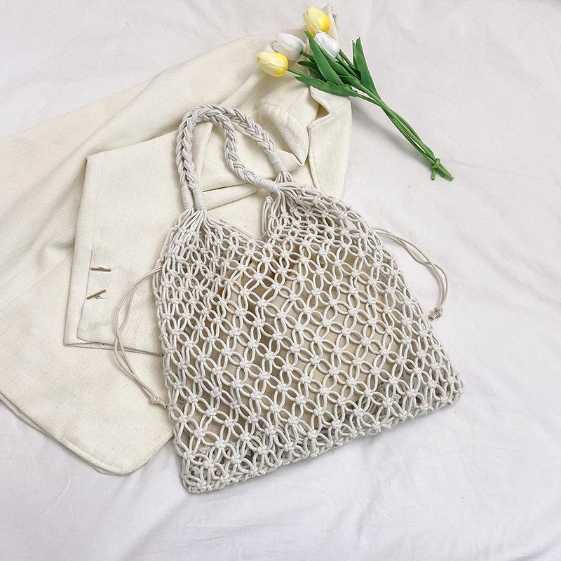 Yogodlns Borsa tessuta estiva per borse da donna Borsa a tracolla Boho da spiaggia lavorata a mano Borsa tote grande Borsa per la spesa scavata
