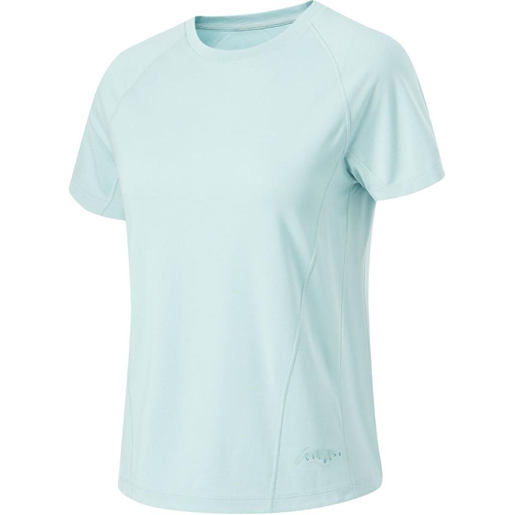 Li-Ning Comfortable Moisture-Wicking Round Neck Sports Short Sleeve T-Shirt Women Tops Feather-Green ATSU016-2