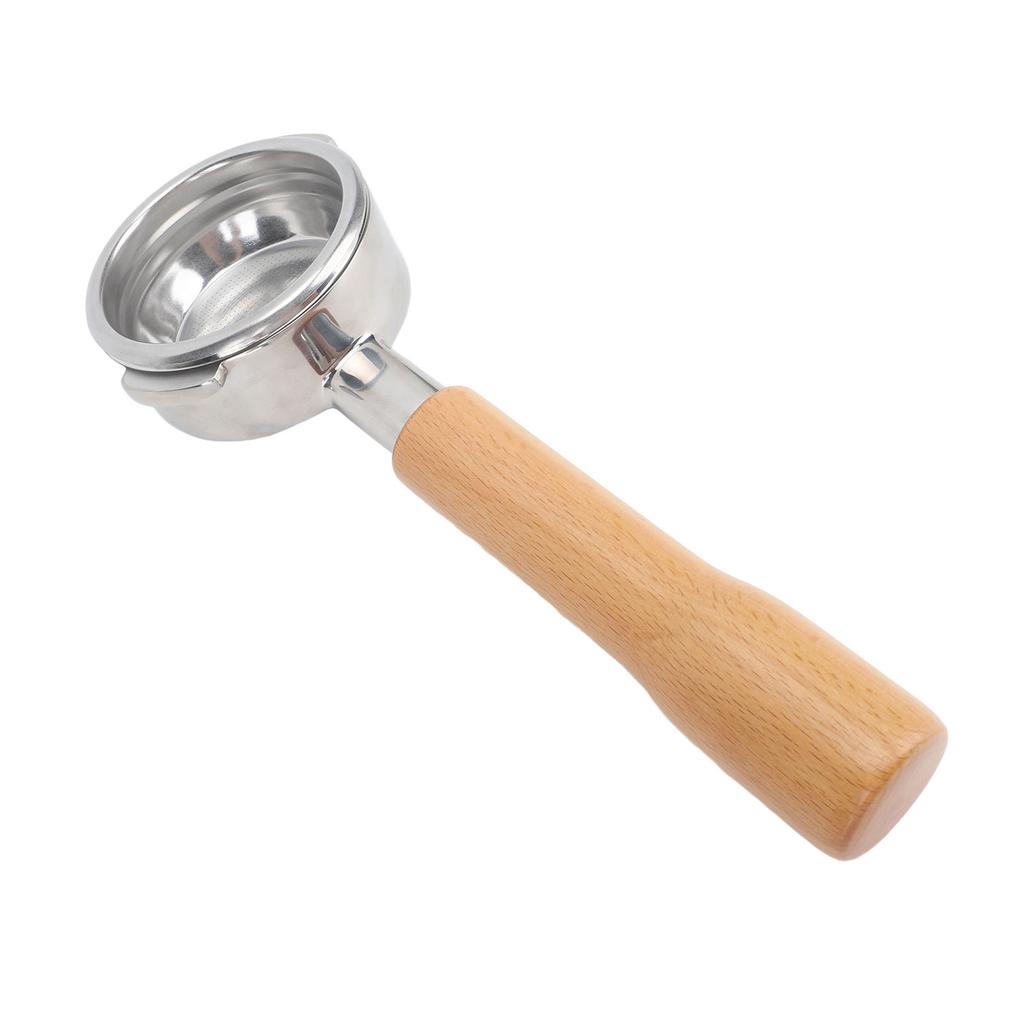 58mm Portafilter Bottomless 2 Ears Detachable Wood and Stainless Steel Coffee Machine Bottomless Filter for