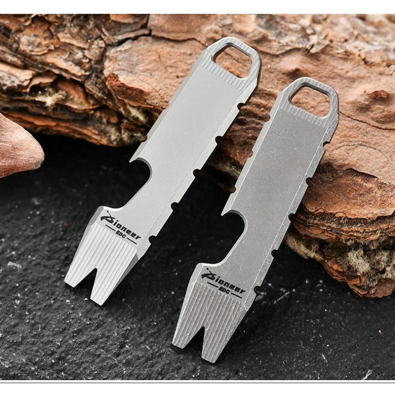 Titanium Multi-Tool Pry Bar Outdoor Camping EDC Self Defense Bottle Opener