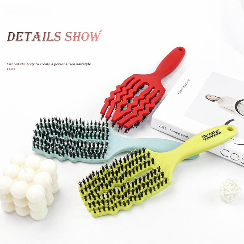 Massagekamm Damen Borsten Nylon Haarbürste Nasses Frisieren Trocken Salon Haarpflege Styling Werkzeuge Zubehör