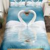 Romantisches Bettbezug-Set mit Schwanenmotiv, Kingsize, Wildtier-Bettbezug, Schmetterlings-Blumenmuster, Bettwäsche-Set für Valentinstag, Hochzeitsdeko