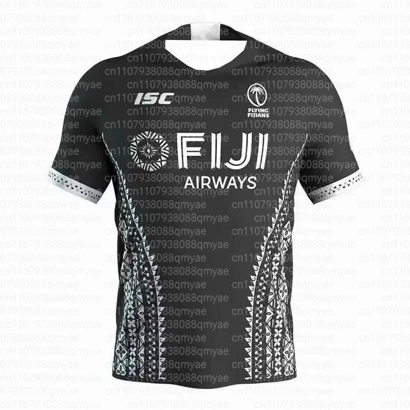 2026 New Fiji Rugby Large Size Jersey Men's Summer Breathable Quick Dry Outdoor 3D Printed Casual Fitness T-shirt FamilyMatching