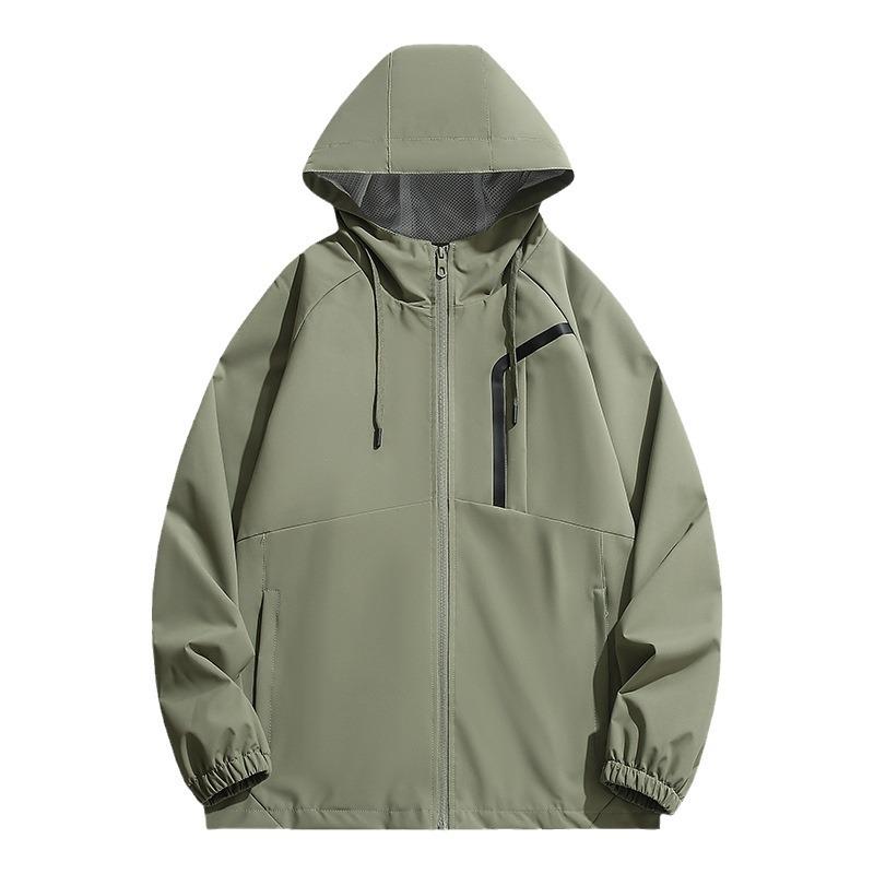 Jesienna Nowa Casualowa Kurtka z Kapturem Męska Modna Stylowa Casualowa Wszechstronna Kurtka Outdoorowa Wiatroszczelna Kurtka Męska