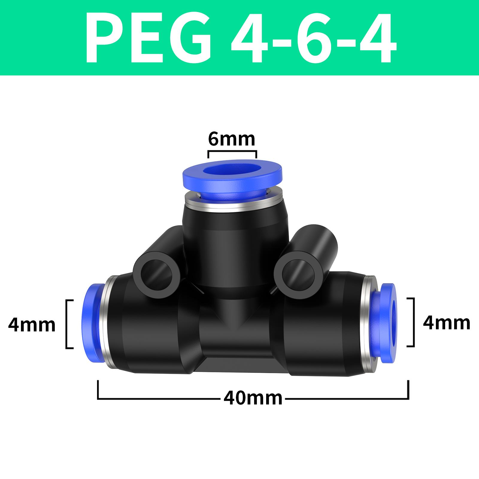

1/10/20/50PCS PE PEG PEW Pneumatic Air Connector Reducer 3 Way T-shaped Plastic Pipe Hose Connector 4/6/8/10/12/14/16mm 1pcs
