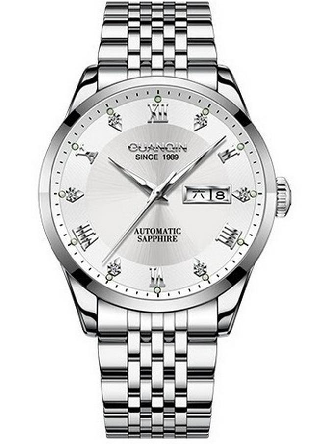 Guanqin Men's Luxury Automatic Waterproof Stainless Steel Watch