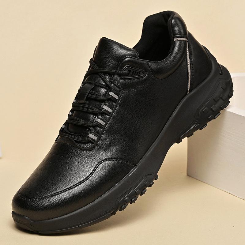 

Foreign trade hot-selling 2024 autumn new leather men s outdoor leisure Internet celebrities with the same dress leather shoes 38 чёрный