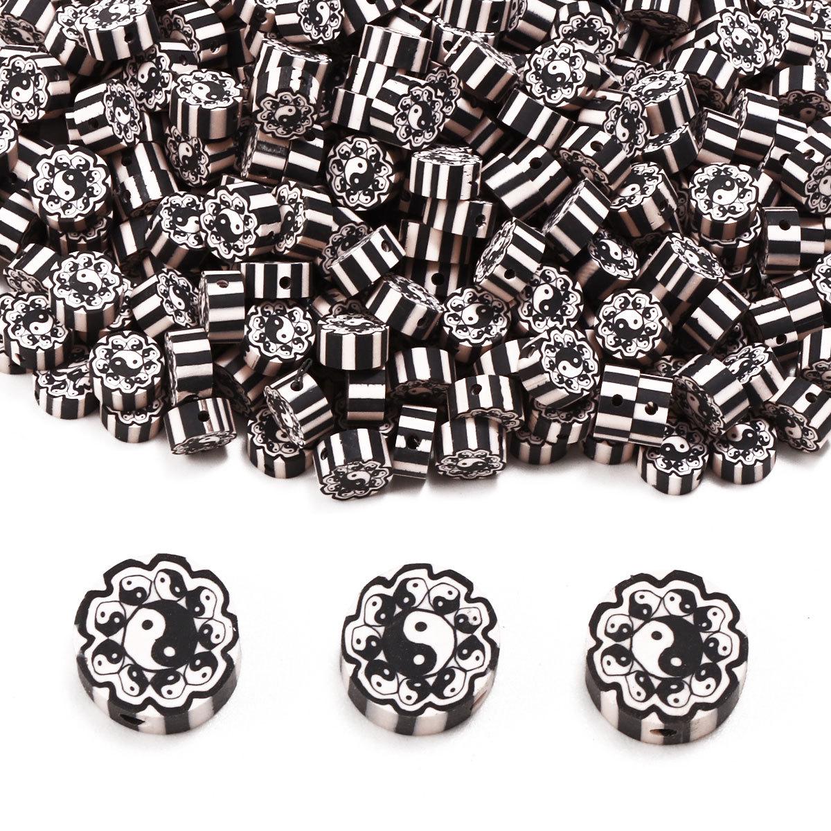

Handmade Tai Chi Flower Polymer Clay Beads: 100pcs for DIY Jewelry - Bracelets, Necklaces, and Wristbands RT086