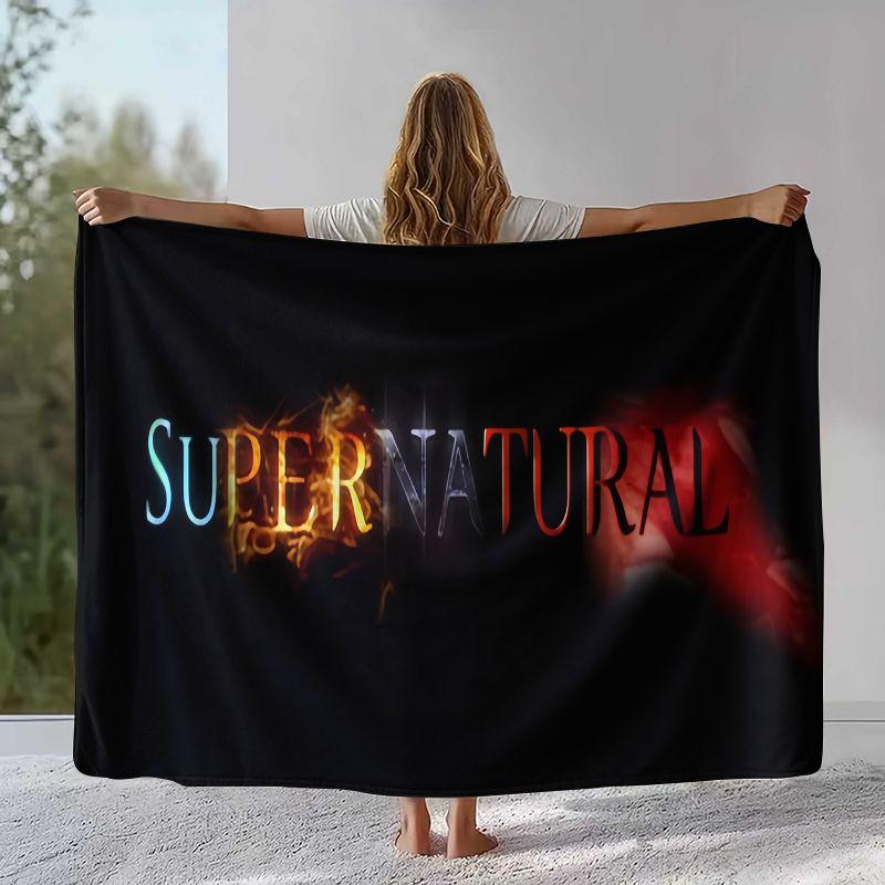 SPN Supernatural Dean Sam TV Flannel Blanket,Ultra Soft Warm Plush Throw for Home Bedroom Bed Sofa Cover Office Camping Picnic