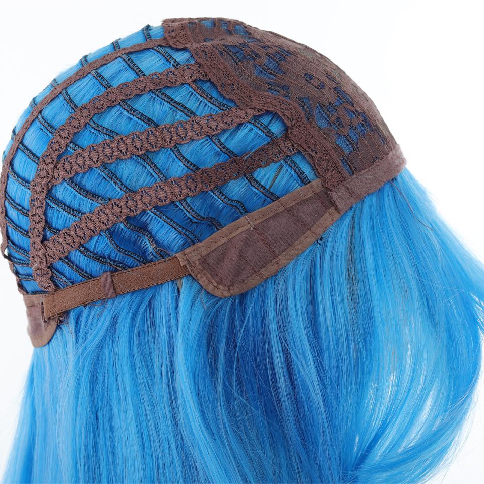 Synthetic Straight wigs 24 Inch Long Heat-Resistant Blue Wig For Women Halloween And Christmas New Year Carnival Music Festival