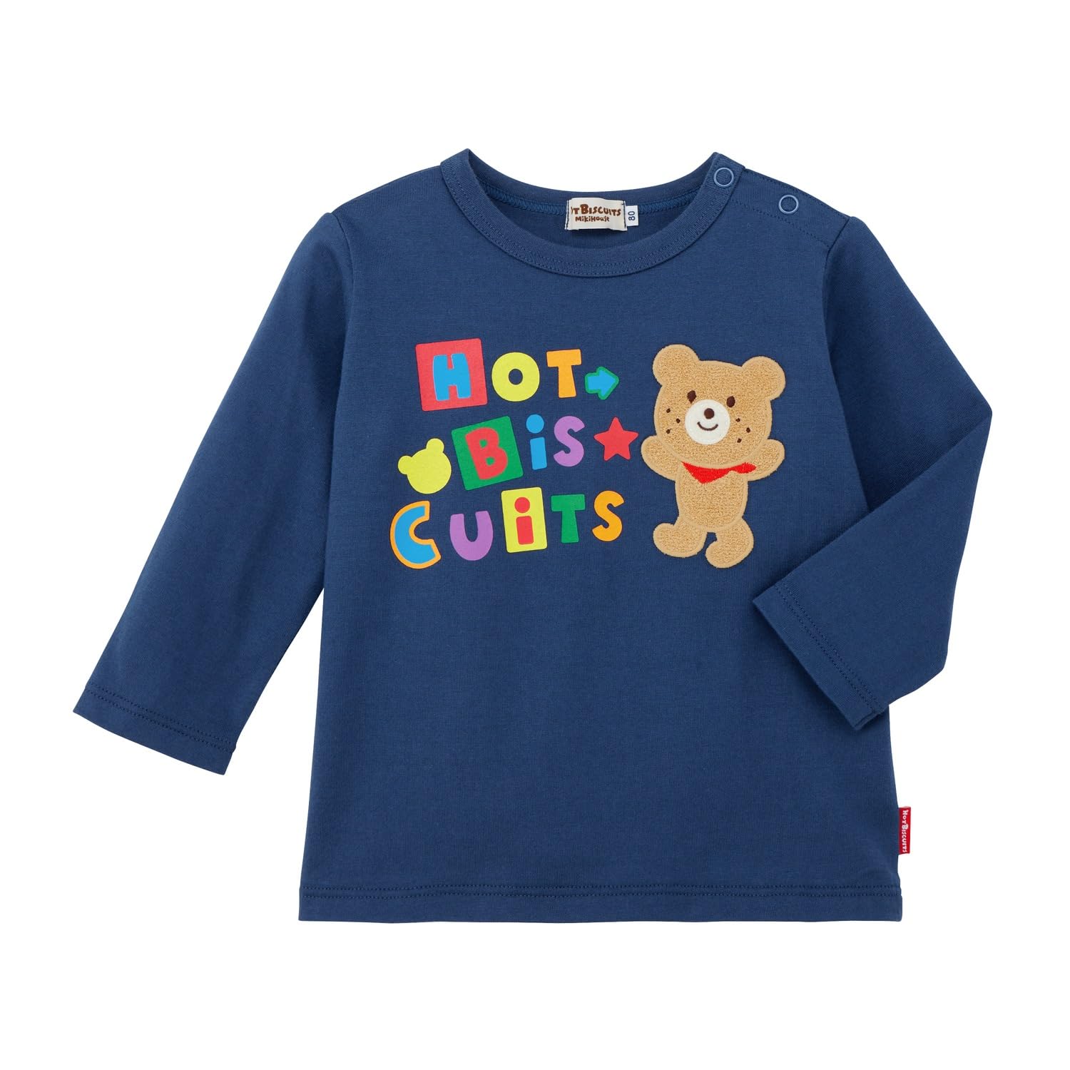 

MIKI HOUSE HOT BISCUITS Лонгслив темно-синий для мальчиков и футболка, синий, 110см, для девочек, 73-5201-147