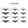 HB032 Halloween 3D Hollowed-Out Bat Wall Sticker for Festival Party Decoration