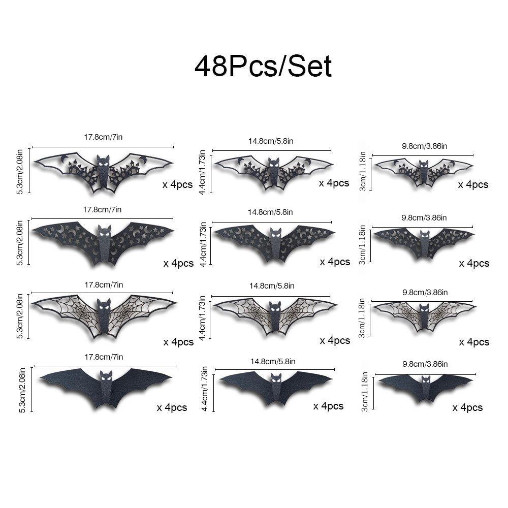 HB032 Halloween 3D Hollowed-Out Bat Wall Sticker for Festival Party Decoration