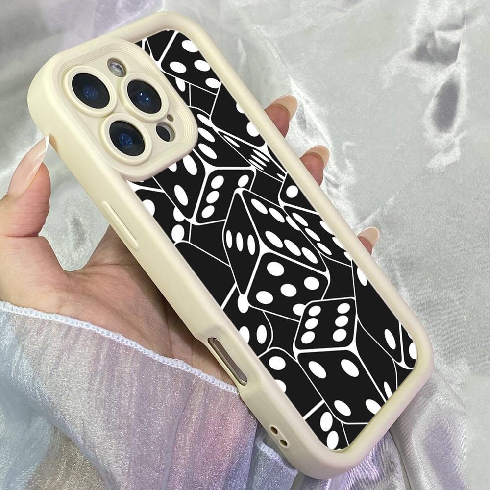 JT78 Black Dice for iPhone 17 16 15 Pro Max Samsung S26 S25 S24 Ultra A17 A16 A07 A56 Xiaomi 15T Redmi Note14 Pro Soft 15c TPU Case