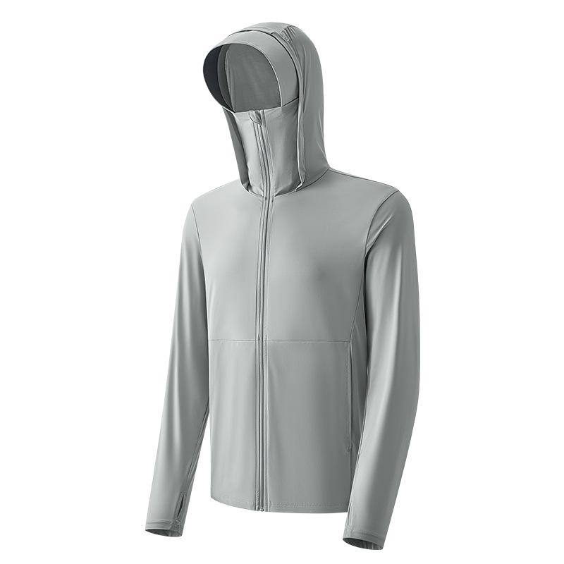 1A Antibacterial Breathable Anti-ultraviolet Couple Sunscreen Clothing Summer Ice Silk Quick-drying Sunscreen Clothing Outdoor Skin Clothing